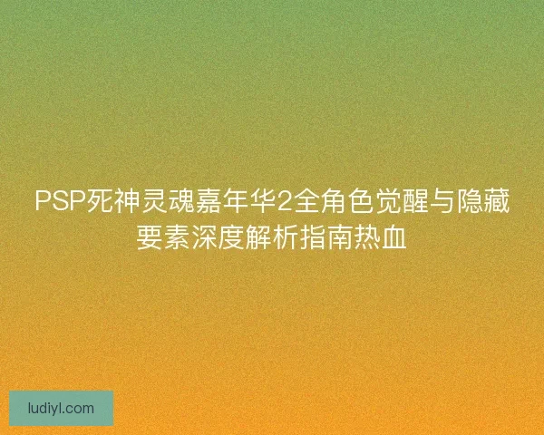 PSP死神灵魂嘉年华2全角色觉醒与隐藏要素深度解析指南热血
